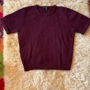 J. Crew Burgundy Short Sleeve Sweater